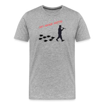 Ne soyez pas un rat – courage d’être honnête - T-shirt bio Premium Homme - gris chiné - Devant - Damien (186cm)