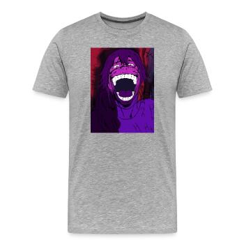 Cursed laughter - Men's Premium Organic T-Shirt - heather grey - Front - Damien (186cm)
