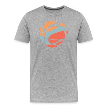 Explosion abstraite du basket-ball - T-shirt bio Premium Homme - gris chiné - Devant - Damien (186cm)