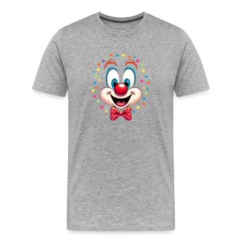 Déguisement de clown de carnaval Carnaval Carnaval - T-shirt bio Premium Homme - gris chiné - Devant - Damien (186cm)