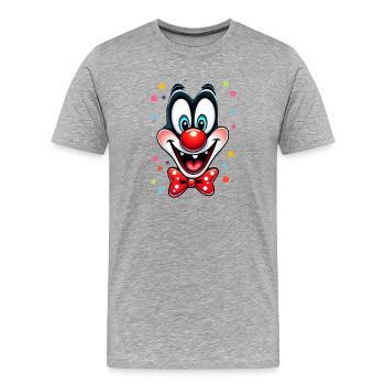 Déguisement de clown de carnaval Carnaval Carnaval - T-shirt bio Premium Homme - gris chiné - Devant - Damien (186cm)