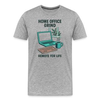 Design Homeoffice Grind-Setup Telearbeit Leise - Männer Premium Bio T-Shirt - Grau meliert - Vorne - Damien (186cm)