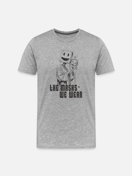 Masks we wear - Men's Premium Organic T-Shirt - heather grey