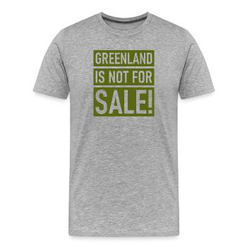 Le Groenland n’est pas à vendre - Groenland - Danemark - T-shirt bio Premium Homme - gris chiné - Devant - Damien (186cm)