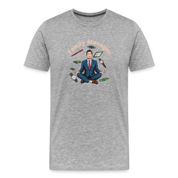 Family Manager Zen : Finances & Balance - T-shirt bio Premium Homme - gris chiné - Devant - Damien (186cm)