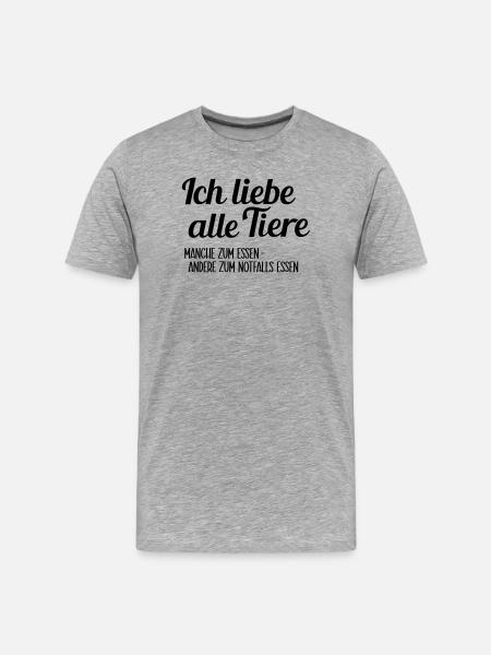 I love animals - Men's Premium Organic T-Shirt - heather grey