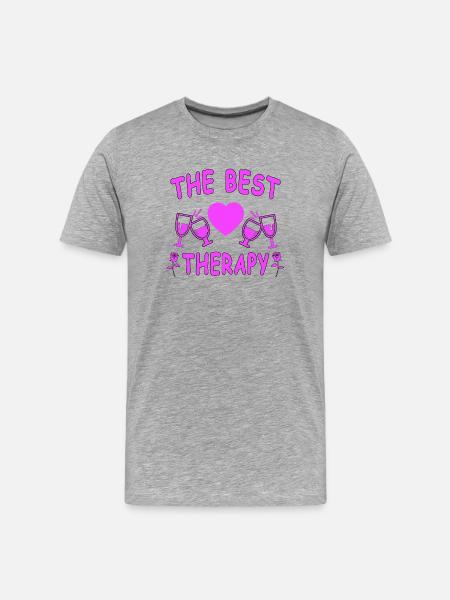 Wine - Men's Premium Organic T-Shirt - heather grey