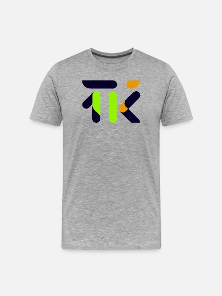 Neon Lime Abstract Glyph - Men's Premium Organic T-Shirt - heather grey