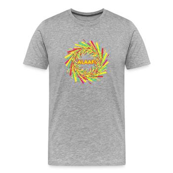 Alaaf Konfetti Spirale - Männer Premium Bio T-Shirt - Grau meliert - Vorne - Damien (186cm)
