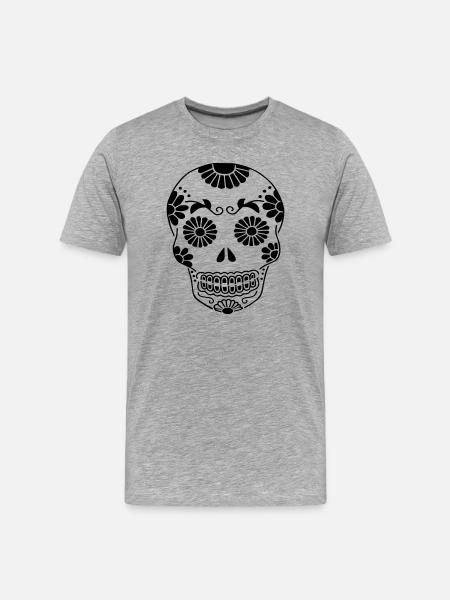 Skull - Men's Premium Organic T-Shirt - heather grey