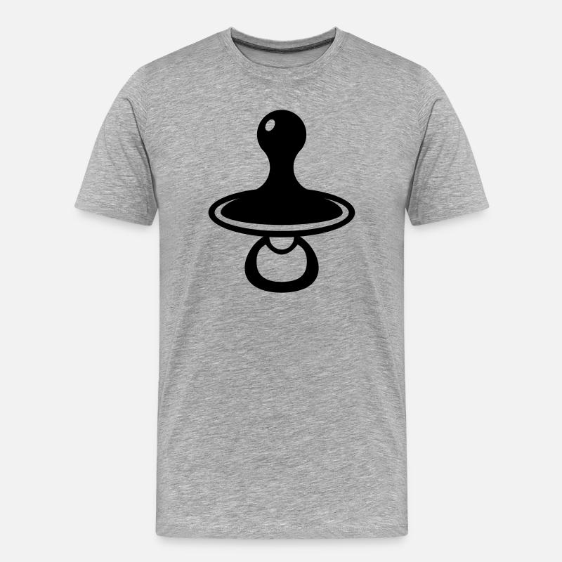 Babyschnuller - Männer Premium Bio T-Shirt - Grau meliert