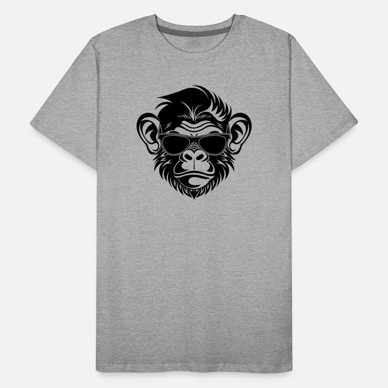 Cool Monkey Head with Sunglasses Men's Premium Organic T-Shirt