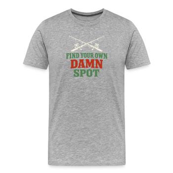 Geheimes Angelplatz – Frag Nicht Nach - Männer Premium Bio T-Shirt - Grau meliert - Vorne - Damien (186cm)