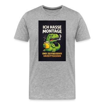 I Hate Mondays – Time-Traveling Primeval Oaks - Men's Premium Organic T-Shirt - heather grey - Front - Damien (186cm)