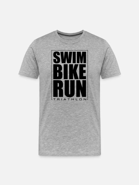 Triathlon Natation Course Cyclisme - T-shirt bio Premium Homme - gris chiné