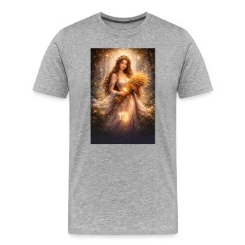 Vierge - T-shirt bio Premium Homme - gris chiné - Devant - Damien (186cm)