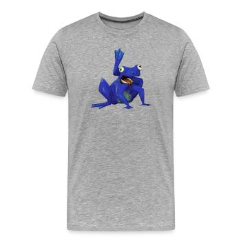 Yogi-Frosch - Männer Premium Bio T-Shirt - Grau meliert - Vorne - Damien (186cm)