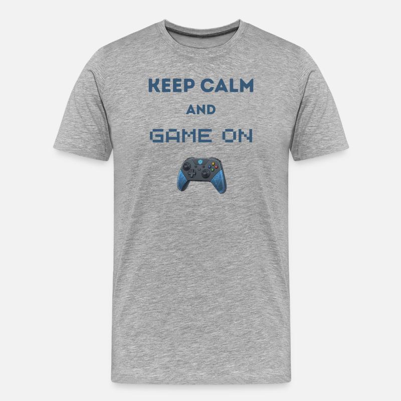 Resta calmo e continua il gioco - Maglietta ecologica premium da uomo - grigio melange