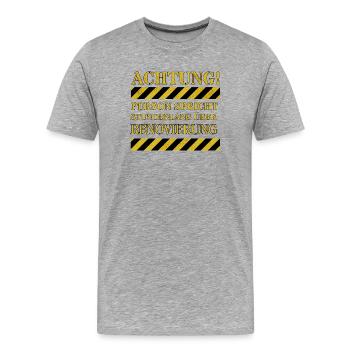 Person talking about renovation for hours - Men's Premium Organic T-Shirt - heather grey - Front - Damien (186cm)