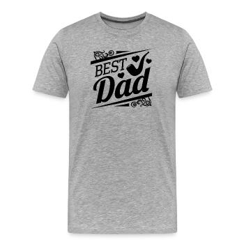 Papa, bester Papa, Vatertag - Männer Premium Bio T-Shirt - Grau meliert - Vorne - Damien (186cm)