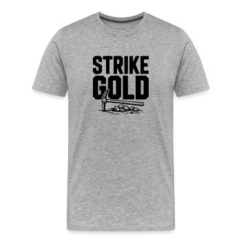 Strike Gold - T-shirt bio Premium Homme - gris chiné - Devant - Damien (186cm)