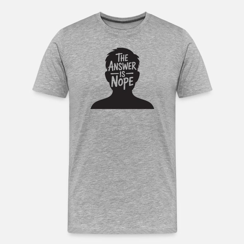 Die Antwort lautet: Nein - Männer Premium Bio T-Shirt - Grau meliert