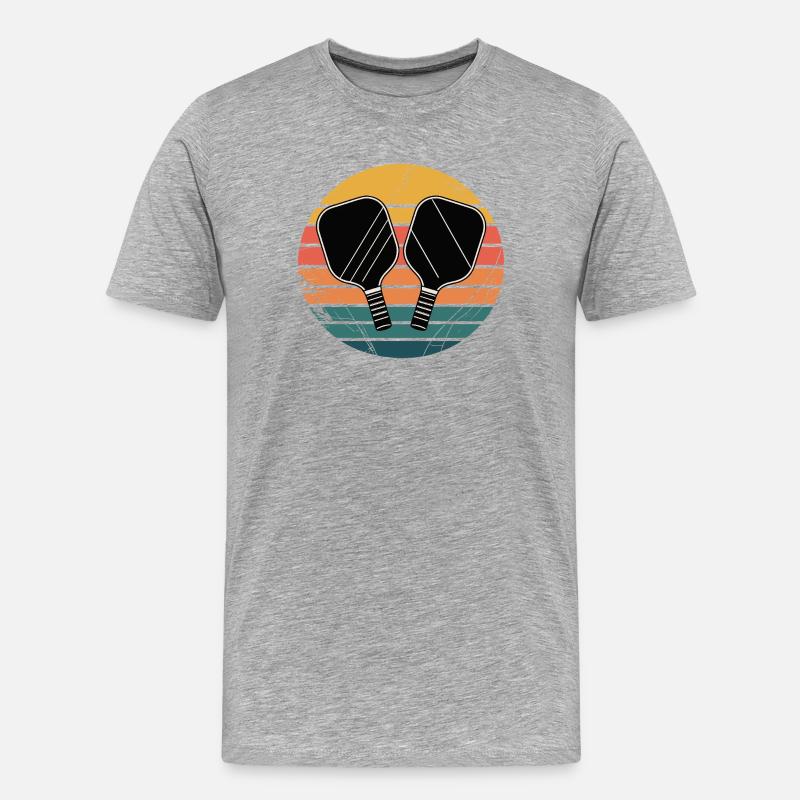 Pickleball - Männer Premium Bio T-Shirt - Grau meliert