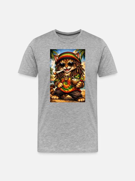 Lionrasta - T-shirt bio Premium Homme - gris chiné