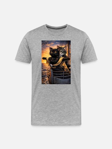 TitaniCatz - Men's Premium Organic T-Shirt - heather grey