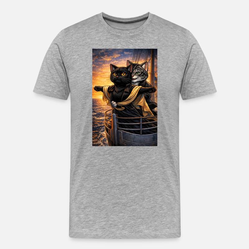 TitaniCatz - Männer Premium Bio T-Shirt - Grau meliert
