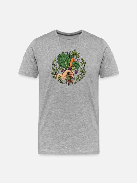 Harvest Hand Carrots & Root Vegetables - Men's Premium Organic T-Shirt - heather grey