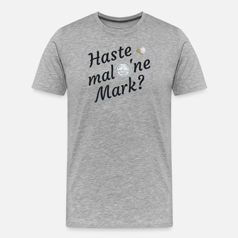 Haste Mal Eine Mark Nostalgie - Männer Premium Bio T-Shirt - Grau meliert