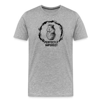 Vase parfaitement imparfait - T-shirt bio Premium Homme - gris chiné - Devant - Damien (186cm)