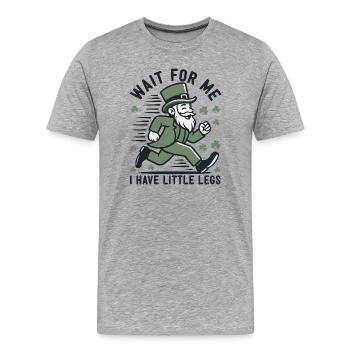 Leprechaun auf der Flucht - Männer Premium Bio T-Shirt - Grau meliert - Vorne - Damien (186cm)