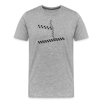 Spuren - Männer Premium Bio T-Shirt - Grau meliert - Vorne - Damien (186cm)