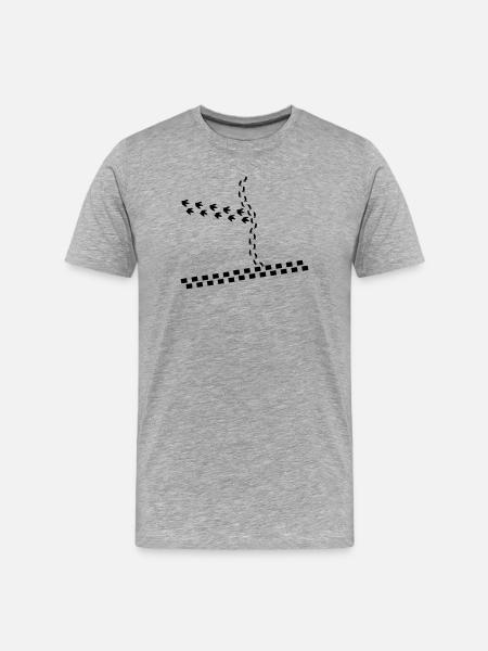 Spuren - Männer Premium Bio T-Shirt - Grau meliert