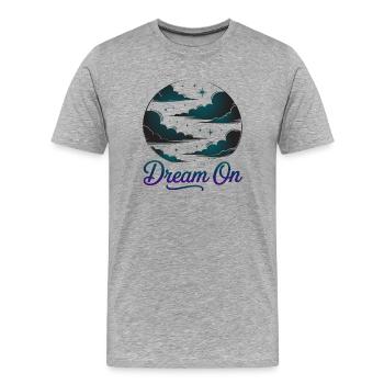 Rêve sur des nuages du ciel nocturne - T-shirt bio Premium Homme - gris chiné - Devant - Damien (186cm)
