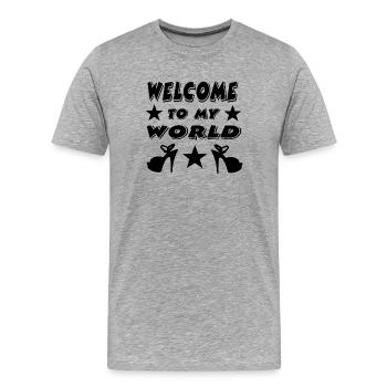 High Heels - Männer Premium Bio T-Shirt - Grau meliert - Vorne - Damien (186cm)