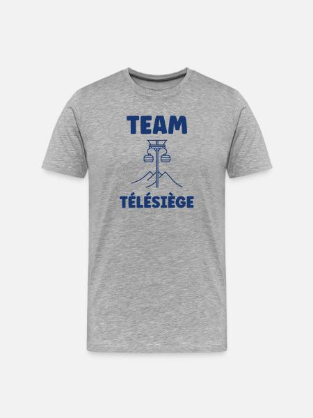 Bergsessellift Team - Männer Premium Bio T-Shirt - Grau meliert