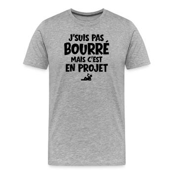 Alcohol, Party, Drinking - Men's Premium Organic T-Shirt - heather grey - Front - Damien (186cm)