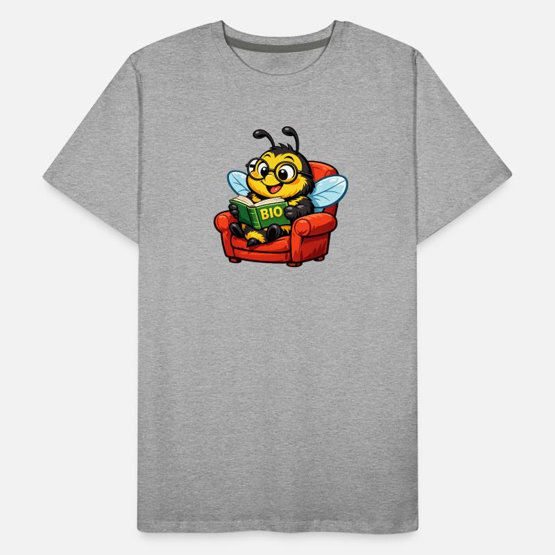 Biene liest ein Buch über Bio Männer Premium Bio T-Shirt