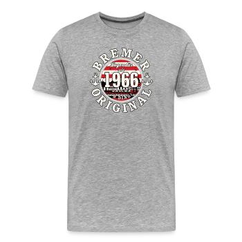 60th Birthday 2026 Bremen Original Gift - Men's Premium Organic T-Shirt - heather grey - Front - Damien (186cm)