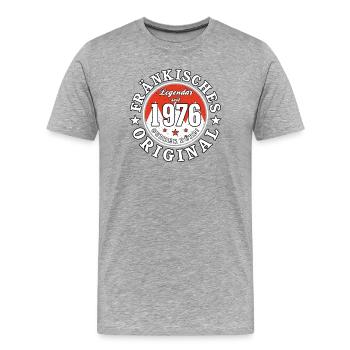 50th birthday Franconian original born in 1976 - Men's Premium Organic T-Shirt - heather grey - Front - Damien (186cm)