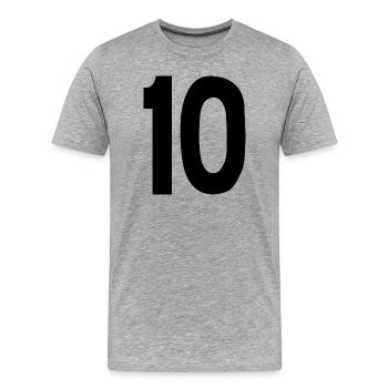 10 Ten - Men's Premium Organic T-Shirt - heather grey - Front - Damien (186cm)