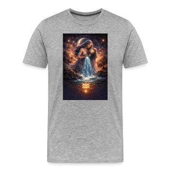 Verseau - T-shirt bio Premium Homme - gris chiné - Devant - Damien (186cm)