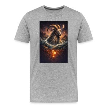 Capricorn - Men's Premium Organic T-Shirt - heather grey - Front - Damien (186cm)