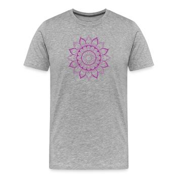 Mandala - Männer Premium Bio T-Shirt - Grau meliert - Vorne - Damien (186cm)