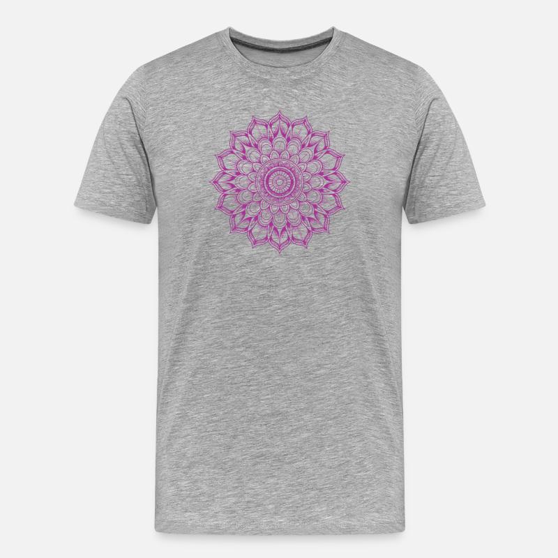 Mandala - Männer Premium Bio T-Shirt - Grau meliert