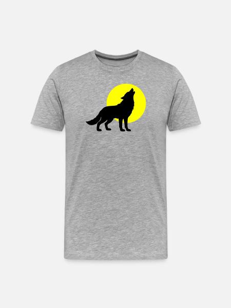 Wolf Silhouette - Men's Premium Organic T-Shirt - heather grey