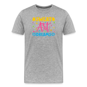 Artist Painter Graphic Sweat Art Dreams Art Saying - Männer Premium Bio T-Shirt - Grau meliert - Vorne - Damien (186cm)